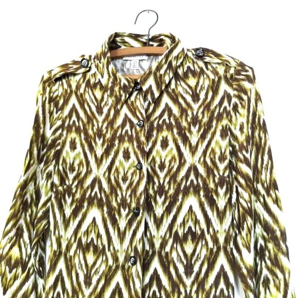 NWT Topshop Long Sleeve Open Back Maxi Shirt Dress Green Zebra Print 90s y2k 4 - Picture 6 of 12